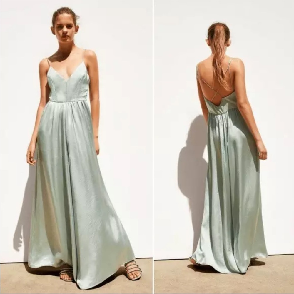 NWT Zara Wide Leg Jumpsuit Size M